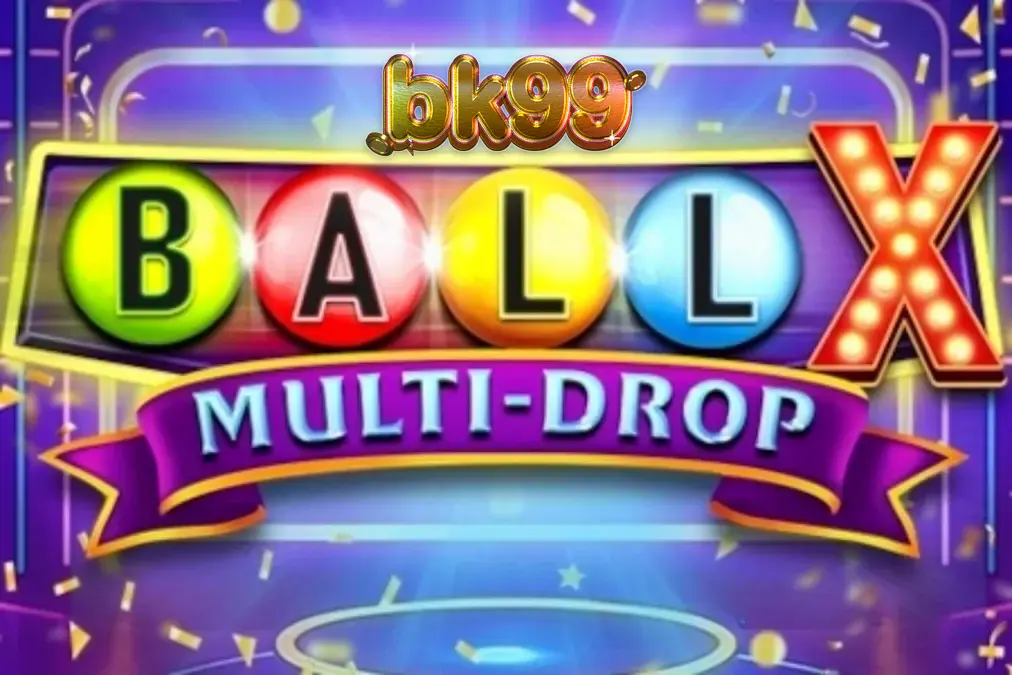 Ball X Multi-Drop স্লট গেমের নিয়ন থিমযুক্ত ইন্টারফেস এবং উজ্জ্বল প্রতীকসমূহ